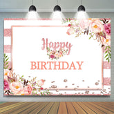 Rosa Und Weiss Blumen Glücklich Geburtstag Hintergrund Für Mädchen